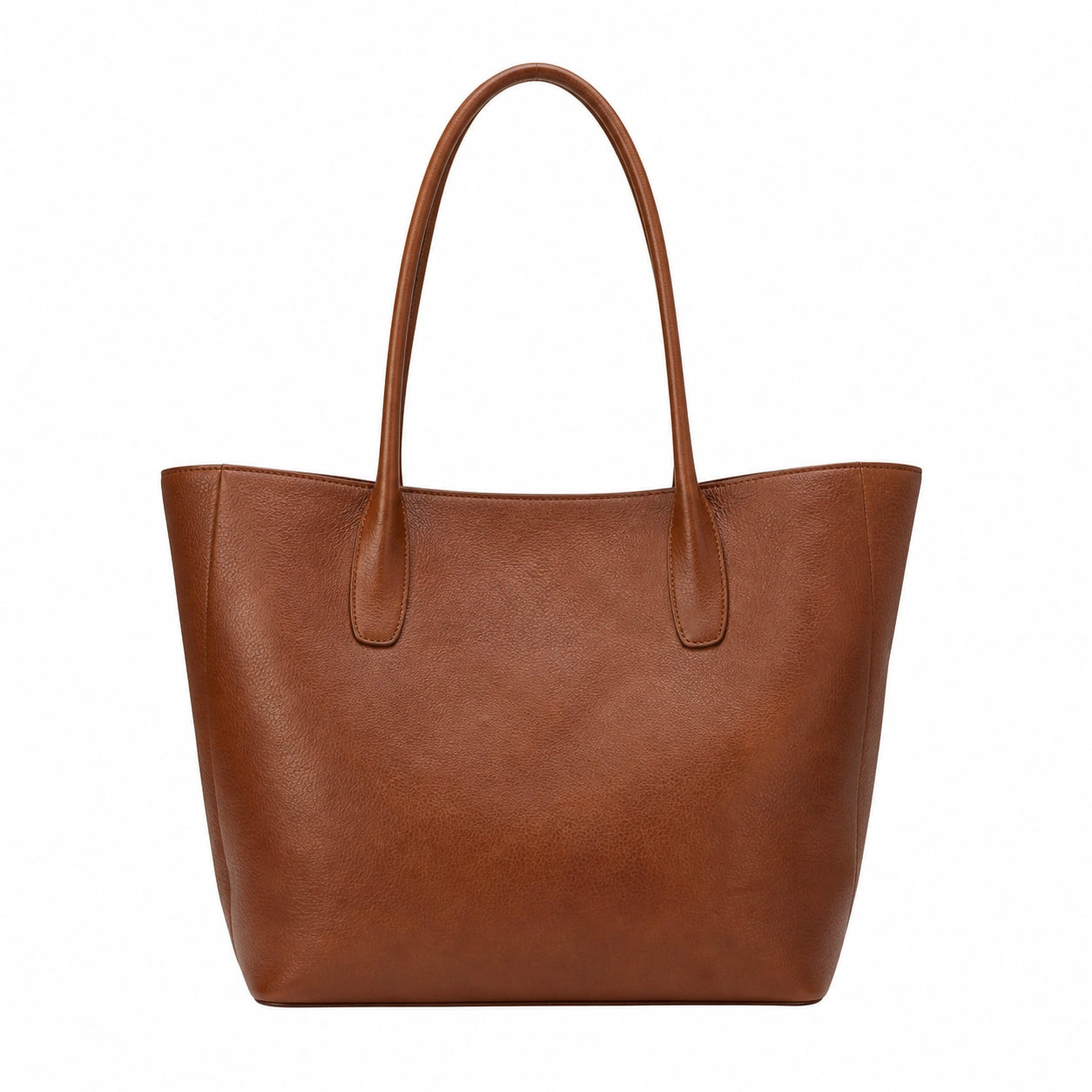 Balenora Brown Leather Shoulder Tote Bag